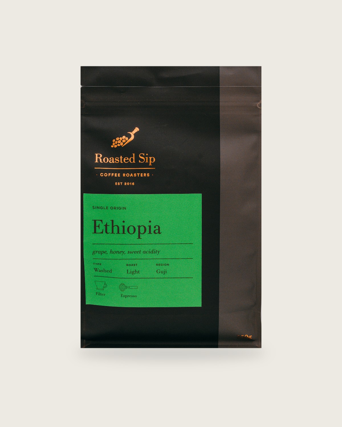 Ethiopia Guji single origin coffee bag